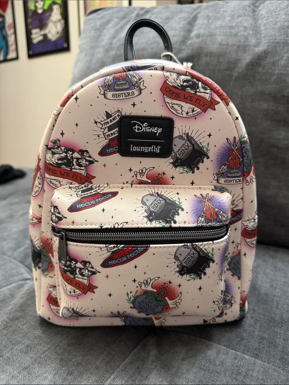 Loungefly Disney Hocus Pocus Icons Tattoo Print Mini Backpack Sanderson Sisters